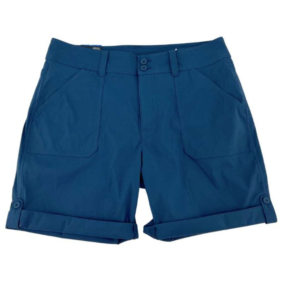 Eddie Bauer Women's Blue Rolled Hem Bermuda Shorts | Size 8